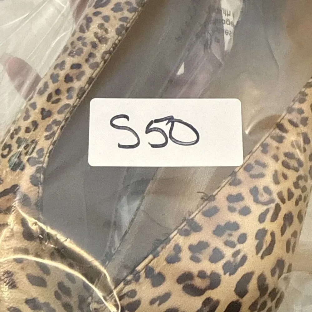 Stuart Weitzman Round Toe Pumps Stiletto Heels Brown Leopard Heels Women's 7 M